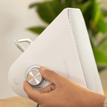 Настільний керамічний обігрівач Cecotec ReadyWarm 1500 Max, керамічний дизайн, білий, 1500 Вт, регульований термостат, 3 режими, площа обігріву 15 м, елегантний дизайн, безшумна робота, потрійна система безпеки, білий, 1500 Вт макс.