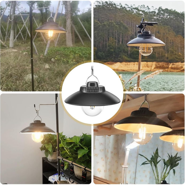 Акумуляторний кемпінговий ліхтар, 2 світлодіодні кемпінгові ліхтарі з гачком, водонепроникний, USB-акумуляторний кемпінговий ліхтар, підвісний світлодіодний кемпінговий ліхтар, ліхтар для кемпінгового намету для надзвичайних ситуацій у кемпінгу