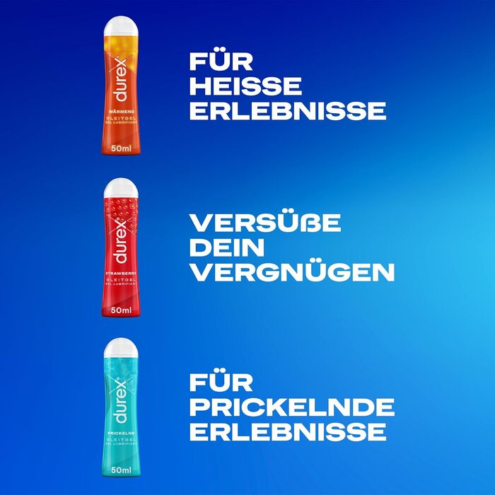 Водний гель-лубрикант Durex Play Mixpack, 3 x 50 мл