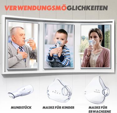 Інгалятор AU YAT для дорослих, портативний інгалятор, що перезаряджається, для дорослих і дітей, безшумний інгалятор для дітей, яскраво-білий