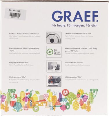 Слайсер для їжі GRAEF G52 Сірий (матовий)