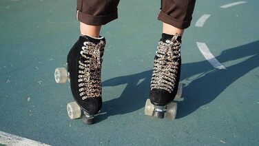 Роликові ковзани Moxi - Panther - Веселі та модні жіночі роликові ковзани Чорна замша 2