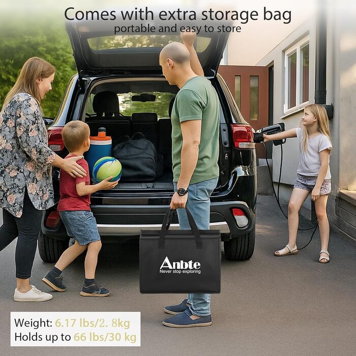 Кемпінговий стіл Anbte, розкладний стіл 87x40x26 см (ДхШхВ) з товстою алюмінієвою рамою, низький стіл для пікніка, легкий садовий стіл, стіл-валіза, стіл для барбекю, портативний для кемпінгу, вечірки, пляжу, балкону (повністю чорний), повністю чорна рама