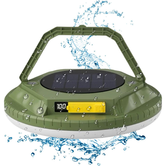 Ліхтар для кемпінгу, 1600 люмен, сонячний ліхтар для виживання, водонепроникний, ліхтар для кемпінгового намету, для походів, використання на вулиці, в саду, на подвір&39ї, на патіо, на балконі, для піших прогулянок, зелений