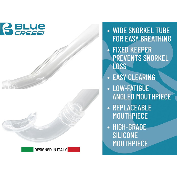 Комбо Cressi Tinetto Mini Island, один розмір, прозорий/чорний