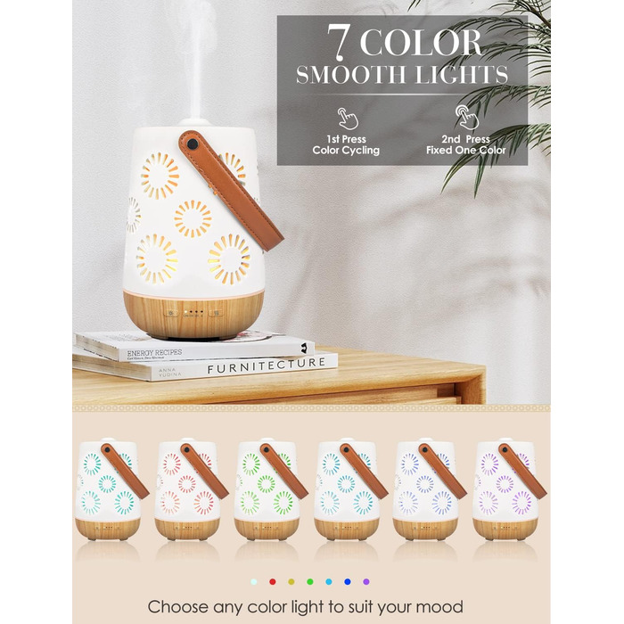 Керамічний аромадифузор SALKING, бездротовий акумуляторний дифузор для ефірних олій, портативний бездротовий ароматерапевтичний дифузор з акумулятором, ароматична лампа з автоматичним вимкненням для йоги в домашньому офісі, 180 мл