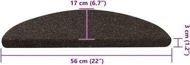 Сходинки для сходів, 15 шт. , Килимки для сходів, Самоклеючий килимок для сходів, Килимок для сходів, Захист для сходів, 56x17x3 см, Антрацит
