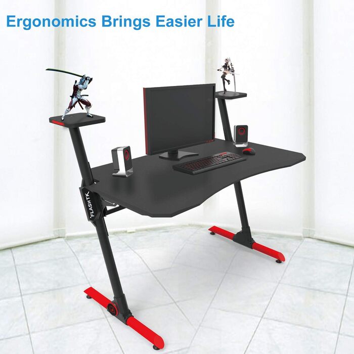 Ігровий стіл HFTEK - Ігровий стіл - Ергономічний ігровий стіл - Комп&39ютерний стіл з RGB-підсвіткою (FA32GBL)