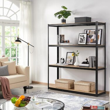 Стелаж для зберігання важких матеріалів Yaheetech, окремостоячий стелаж, гаражний стелаж, металевий стелаж, система полиць, 4 полиці, 265 кг на полицю, 180 x 150 x 45 см