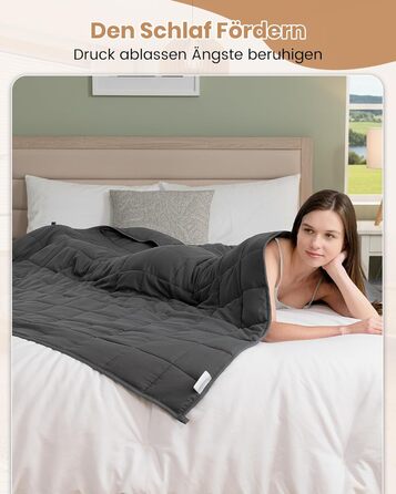 Ковдра Good Nite з обтяженням 150 x 200 см 8 кг, антистресова терапевтична ковдра, сприяє глибокому сну, сіра 150 x 200 см-8 кг