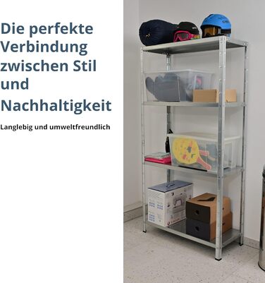 Система стелажів SCHULTE з 4 полицями PowerMAX, вантажопідйомність 65 кг, 180x90x40 см (ВxШxГ), оцинкована (полиця для зберігання, полиця для майстерні, полиця для підвалу, полиця для гаража, металева полиця)