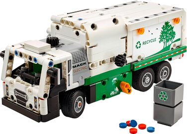 Електричний сміттєвоз LEGO Technic Mack LR, модель сміттєвоза для рольової гри у переробку, іграшка-вантажівка для дітей, подарунк