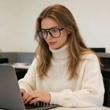 Окуляри FEISEDY Retro 70-х 80-х з фільтром синього світла (без діоптрій), рогова оправа B2866, чорний леопард, 54 мм