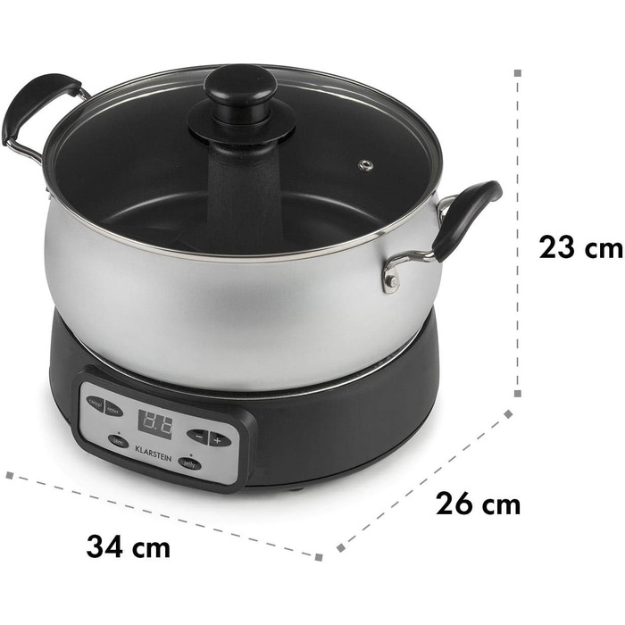 Варильна машина Klarstein Jam Session, 1000 Вт, 2 автоматичні програми, регульований час приготування, автоматична мішалка, внутрішня каструля з покриттям, каструля, яку можна мити в посудомийній машині, об'єм 3 літри 1000 Вт