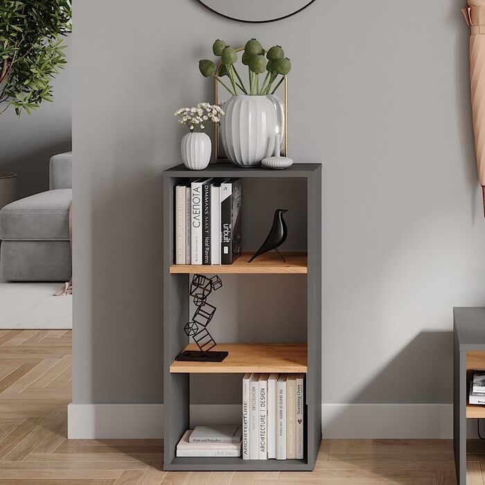 Окремостояча полиця Vicco Orlando, полиця для зберігання, антрацит/золотий дуб, 40 x 80,1 см антрацит/золотий дуб 80 x 40 см