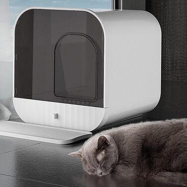 Котячий туалет MaxxPet з кришкою - Котячий туалет, включаючи шухляду та килимок - 43x42x40 см - Котячий туалет - Котячі туалети та аксесуари - Котячий туалет - Котячий туалет - Білий