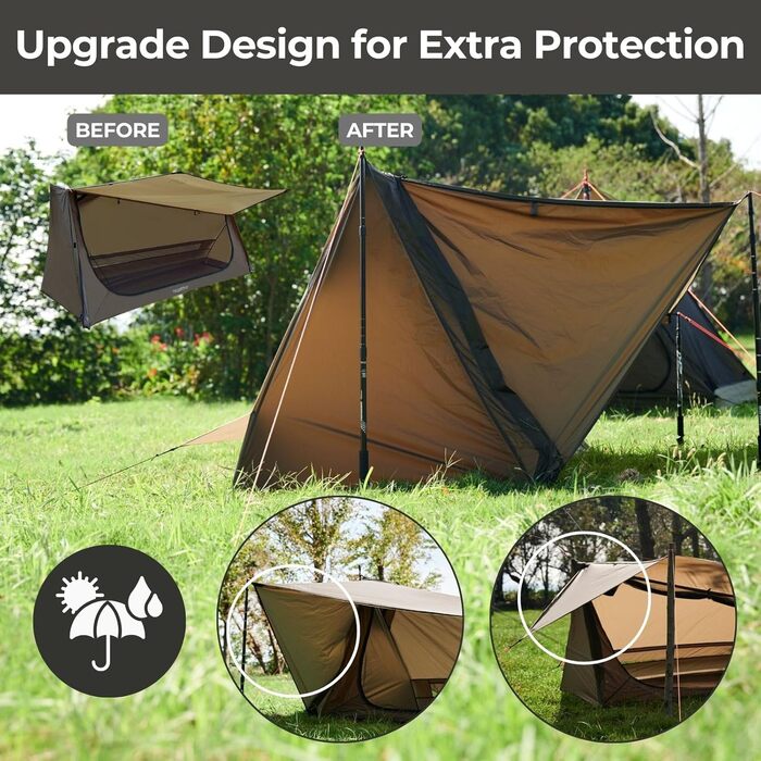 Бівак-намет onewind для 1 особи, 3-сезонний надлегкий туристичний намет з нейлону з дощовиком, водонепроникний бівак-мішок, одномісний намет для кемпінгу на свіжому повітрі, без трекінгових палиць, сучасний