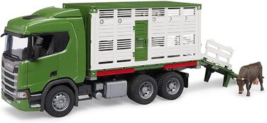 Вантажівка-скотовоз Scania Super 560R з 1 коровою - 116 транспортні засоби, вантажівка, причіп для худоби, іграшка від 4 років, 03548 -