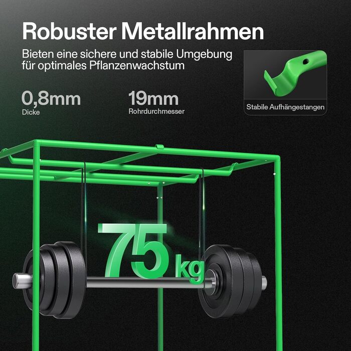 Світлонепроникний намет для гідропоніки з відбиваючим Mylar, вікном огляду, піддоном та міцною рамою. Ідеально підходить для вирощування рослин у приміщенні (модель S558, сумісна з VSF6450), 150x150x200