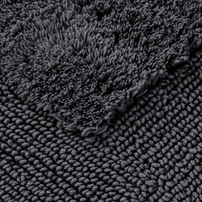 Килимок для ванної mve Loft з ворсом 60 x 100 см, виготовлений зі 100 бавовни, колір Графіт 60 x 100 см