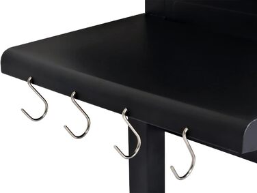 Мангал HWC-K94, візок для барбекю BBQ садовий з кришкою-поличкою, емальована сталь 110x153x60см чорний