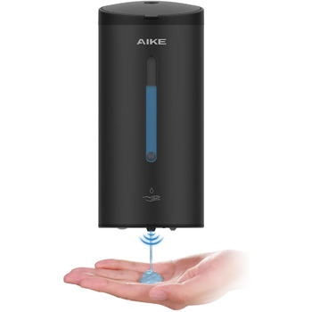 Дозатор мила автоматичний настінний матовий чорний, 800 мл комерційний автоматичний дозатор рідкого мила настінний, 5 передач, рег