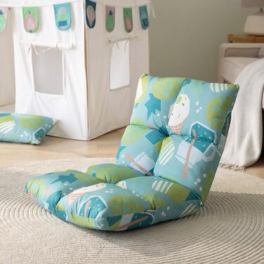 Дитяче крісло howa 2 в 1 - дитячий шезлонг, підлогове крісло з функцією відкидання, подушка сидіння зі спинкою, підлогове крісло з 6-позиційною регульованою спинкою для дітей 8604