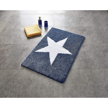 Килим для ванної RIDDER, зоряно-синій, 60x90 см, синьо-білий