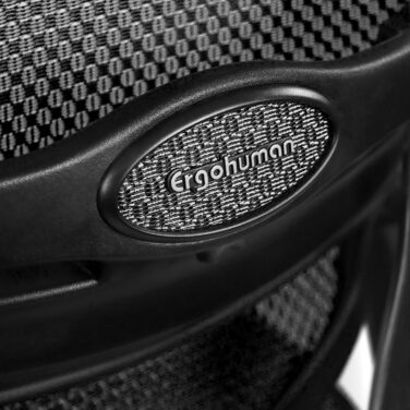 Ергономічне офісне крісло hjh OFFICE ERGOHUMAN GEN2 Оригінальний дизайн, цілодобове офісне крісло з гнучкою поперековою опорою, сітка чорного кольору I Сітчаста тканина Single