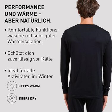 Термобілизна Odlo з мериносової вовни для чоловіків 200 Білизна з мериносової вовни Термосорочка з довгими рукавами Термосорочка з довгими рукавами та круглим вирізом Чоловіча, чорного кольору, XL