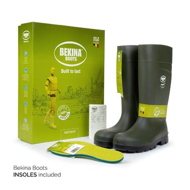Легкі водонепроникні захисні черевики Bekina Agrilite Steplite Easygrip S5 для чоловіків та жінок, сталевий носок та сталева підошва, сільськогосподарські робочі черевики з нековзною підошвою, зелені, EU 41