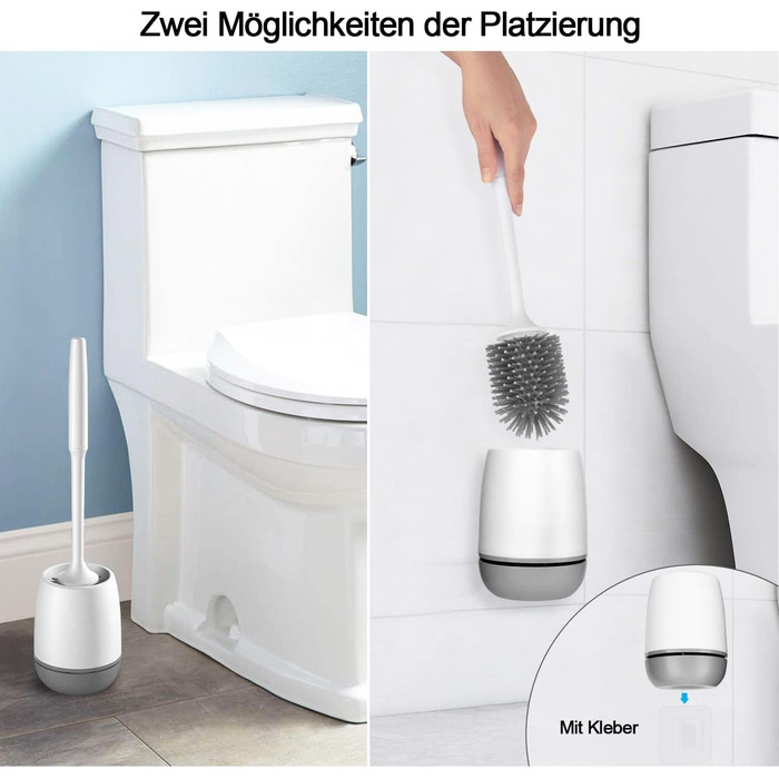 Щітка для туалету силіконова, щітка для туалету з тримачем настінна та стояча силіконова зі швидковисихаючим тримачем для ванної к
