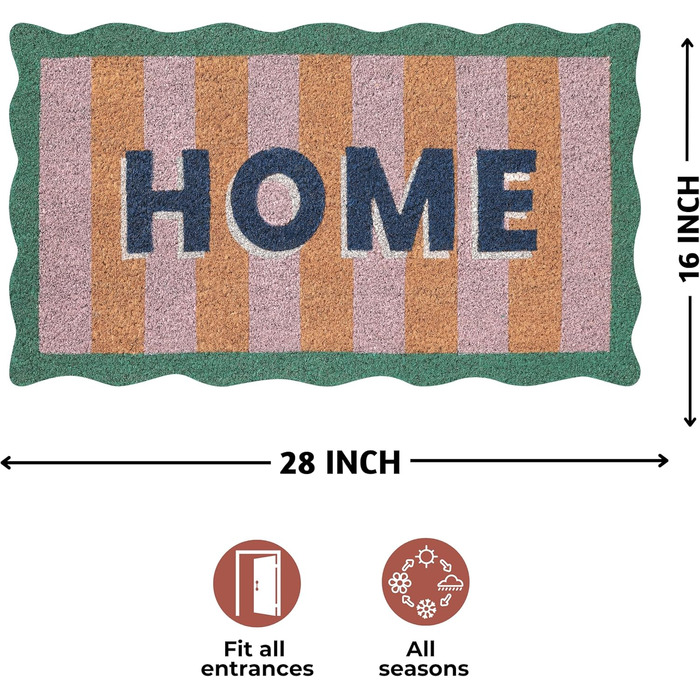 Килимок для дверей Folkulture (40 x 70 см) Нековзний килимок з койри, килимок для вловлювання бруду, вітальний килимок для входу в будинок, килимок для передніх дверей Килимки для вхідної зони, аксесуари для дому Домашній гребінець 41 x 71 см (прямокутний