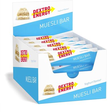 Йогуртовий батончик DEXTRO ENERGY Muesli - 25x35 г (25 шт.) - Смачний злаковий батончик як альтернатива шоколадним батончикам, для швидкого та тривалого постачання вуглеводів. Йогурт одинарний