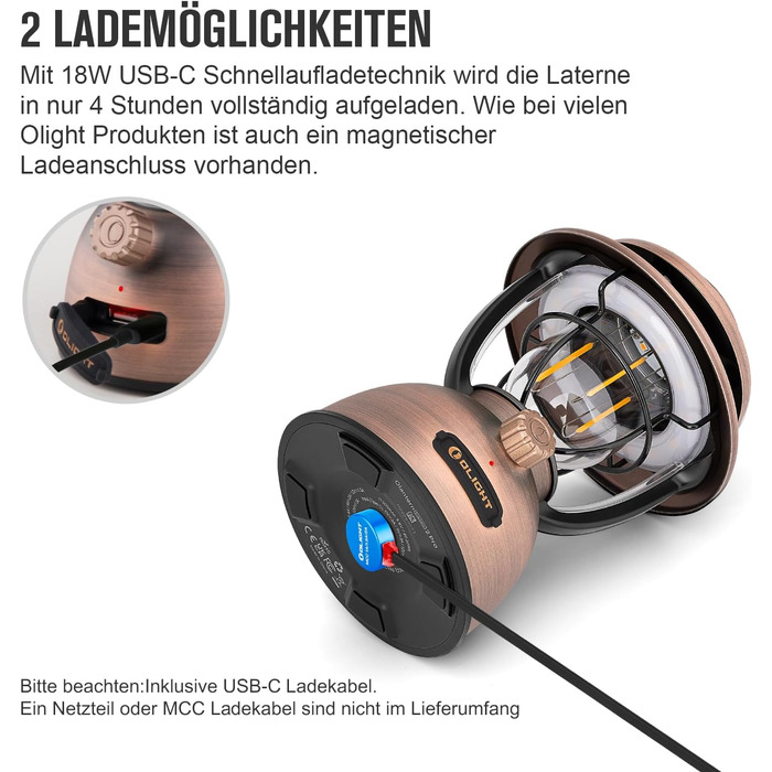 Лампа для кемпінгу OLIGHT Olantern Classic 2 Pro 300 LM, світлодіодний ліхтар у стилі ретро, безперервне затемнення, акумуляторна батарея USB, для кемпінгу, саду, відключень електроенергії, декорації на Хелловін, походів