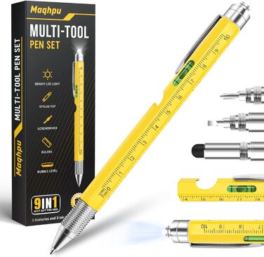 Подарунки для чоловіків Maqhpu - 9 в 1 багатофункціональна кулькова ручка для чоловіків, чоловічі подарунки для тата, подарунок на