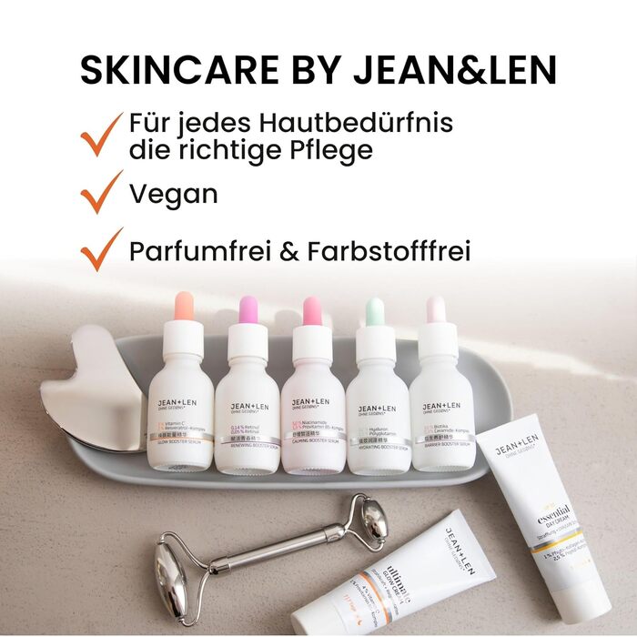 Крем для сяйва шкіри Jean & Len Ultimate Glow, підходить для всіх типів шкіри, забезпечує здорове сяйво, з похідною вітаміну C, без запаху та веганський, 50 мл