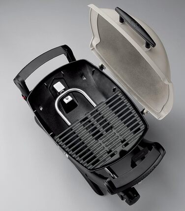 Газове барбекю Weber Q1000, поверхня гриля 43 x 32 см, портативний гриль-барбекю, 1 конфорка, 2-секційна порцелянова емальована ли