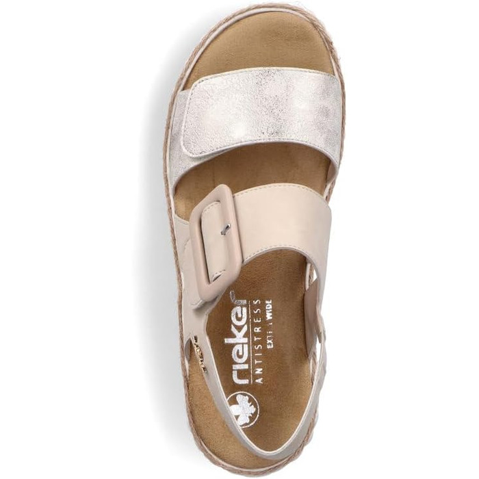 Жіночі сандалі Rieker на танкетці 62950, жіночі сандалі 39 розміру EU, бежевого кольору, 60