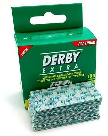 Леза безпечної бритви Derby Extra Double Edge, упаковка із 100 лез