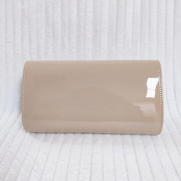 Клатч/Сумочка лакована для нареченої, весілля, вечірки, середнього розміру, колір нюд