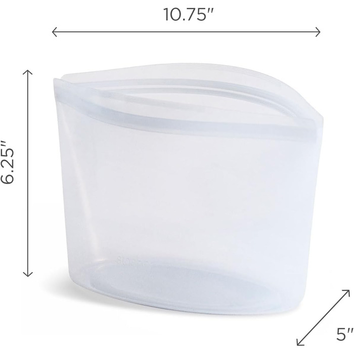 Силіконові пакети Stasher Bowl преміум-класу, багаторазові для їжі, миска на 6 чашок, прозорі, міцні, придатні для використання в духовці, посудомийній машині та морозильній камері, екологічно чисті, не протікають, ланч-пакет, 1419 мл