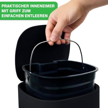 Відро для сміття у ванній кімнаті 5 л - Елегантний дизайн - Ванна кімната невелика - Косметичка - з кришкою та плавним закриттям -