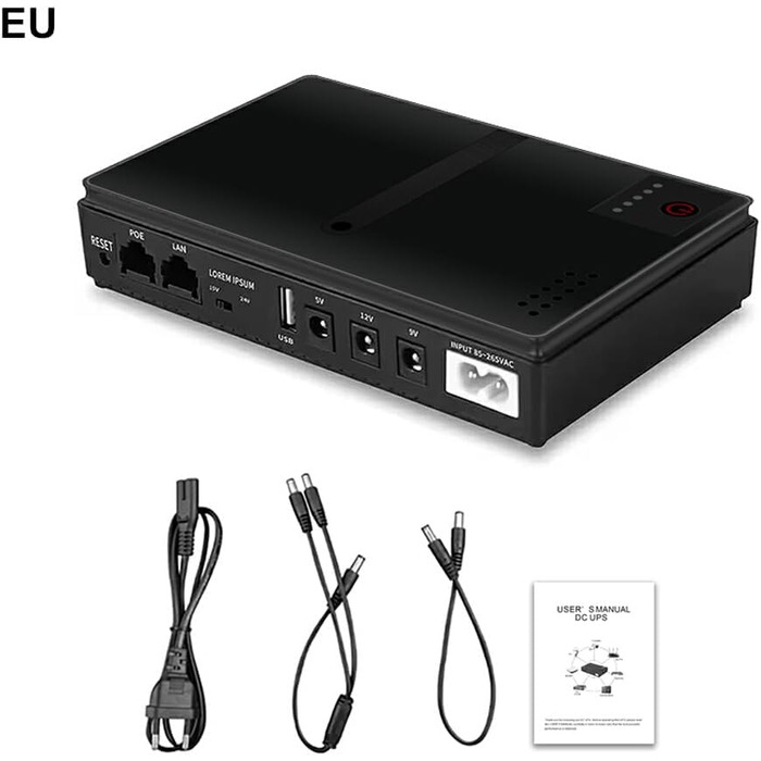 Міні-блок безперебійного живлення 5/9/12 В 10400 мАг для WLAN-маршрутизатора Стабільне джерело живлення ABS 10400 мАг блок резервн