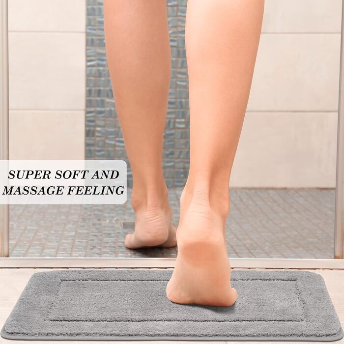 Набір з 2 килимків для ванної SOANNY, нековзний килимок для ванної з мікрофібри високої щільності, килимок для ванної 53x86 см та