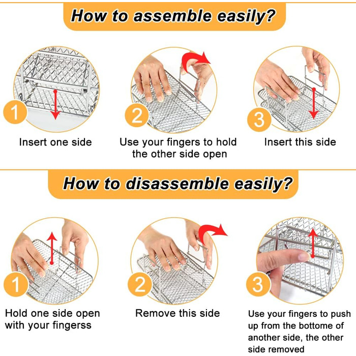 Аксесуари для фритюрниці BYKITCHEN для фритюрниці Ninja Foodi Dual Zone AF300EUAF400EU, стійка аерофритюрниці, решітка гриля для ніндзя, нержавіюча сталь з покриттям 304