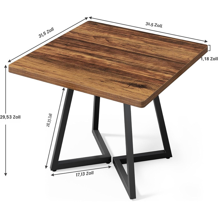 Невеликий обідній стіл для 4 осіб, квадратний обідній стіл для невеликих приміщень, обідні столи, сільський коричневий дерев&39яний кухонний стіл з металевими ніжками, сучасний столик для кафе для відпочинку в квартирі