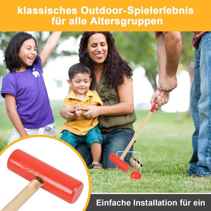 Гра в крокет, набір для крокету на 2-4 гравців, гра в крокет для дітей та дорослих, дерев&39яна іграшка, гра для всієї родини в саду на свіжому повітрі, гра на спритність