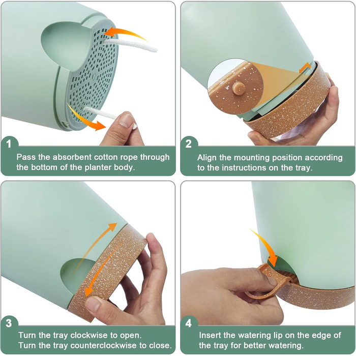 Пакетів пластиковий квітковий горщик з системою поливу, 17.8/16.5/15.2/13.9/12.7 см самополивальна сівалка з блюдцем кругла сівалк