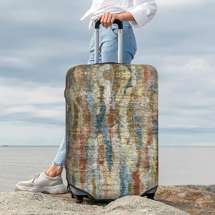 Чохол для валізи Богемний Абстракт з еластичної тканини, захисний від подряпин та пилу, чорний, розмір 85 см